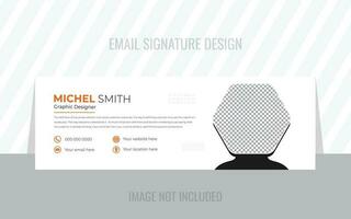 Email signature blue web banner template design. Flat And Modern Email Signature Template With Black Background, Corporate Email Signature Design With Yellow And Blue Color, Corporate Mail Business vector