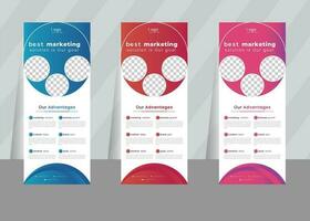 professional business corporate roll-up banner design for grow up your business to a high level. roll up or pull up display exhibition standee banner Pro Vector