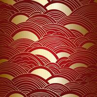 abstract japanese themed pattern design vector
