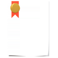 Blank diploma with gold medal ribbon or certificate on the background. with copy space. png