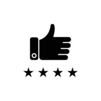 four-star rating icon. solid icon vector