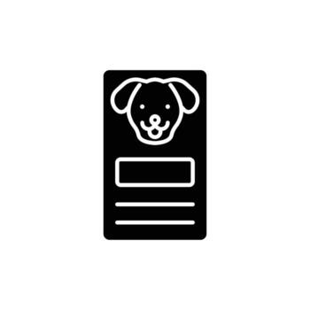 perro documento icono. sólido icono vector