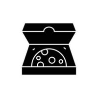 Pizza caja icono. sólido icono vector