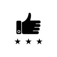 three-star rating icon. solid icon vector