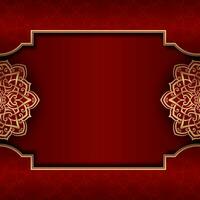 Red background with mandala ornament vector