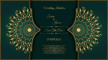 vintage invitation card, with mandala ornament vector