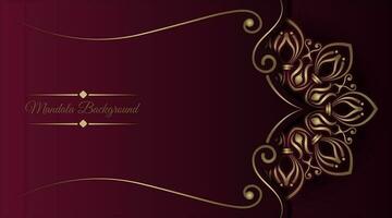 Red background with mandala ornament vector