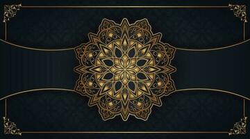 luxury background with golden mandala ornament vector