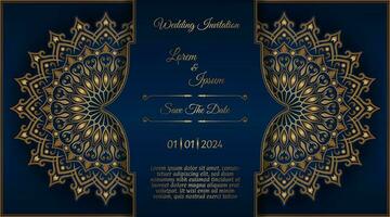 vintage invitation card, with mandala ornament vector