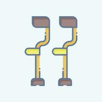 Icon Crutches. related to Orthopedic symbol. doodle style. simple design editable. simple illustration vector