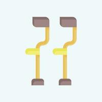 Icon Crutches. related to Orthopedic symbol. flat style. simple design editable. simple illustration vector