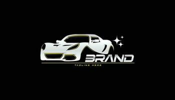 luxury car logo vector with car outline, could be used for car detail, wash, garage and rental services