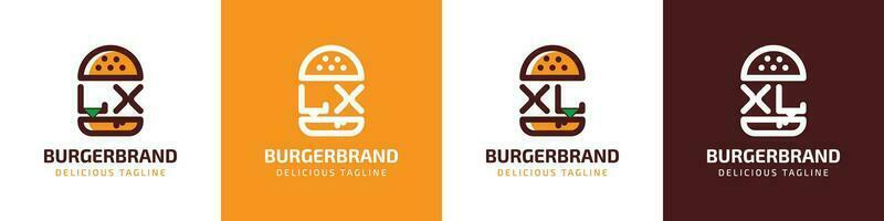 letra lx y SG hamburguesa logo, adecuado para ninguna negocio relacionado a hamburguesa con lx o SG iniciales. vector