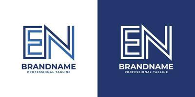 Letter EN Line Monogram Logo, suitable for any business with EN or NE initials. vector