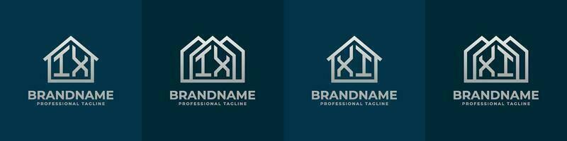 Letter IX and XI Home Logo Set. Suitable for any business related to house, real estate, construction, interior with IX or XI initials. vector