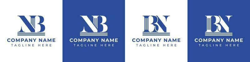 Letter BN and NB Pillar logo, suitable for any business with NB or BN related to Pillar. vector