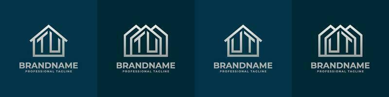 Letter TU and UT Home Logo Set. Suitable for any business related to house, real estate, construction, interior with TU or UT initials. vector