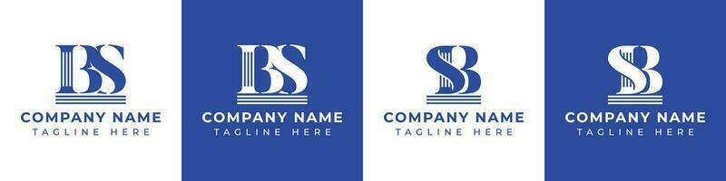 Letter BS and SB Pillar logo, suitable for any business with SB or BS related to Pillar. vector