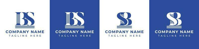 Letter BS and SB Pillar logo, suitable for any business with SB or BS related to Pillar. vector