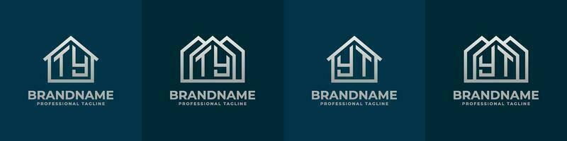 Letter TY and YT Home Logo Set. Suitable for any business related to house, real estate, construction, interior with TY or YT initials. vector
