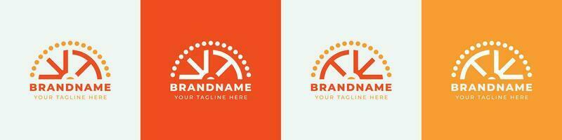 Letter TW and WT Sunrise  Logo Set, suitable for any business with TW or WT initials. vector