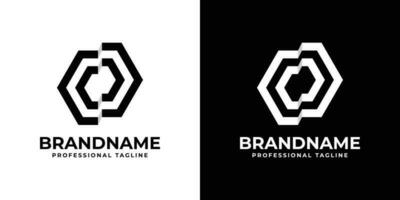 Hexagonal CD Monogram Logo, suitable for any business with CD or DC initials. vector