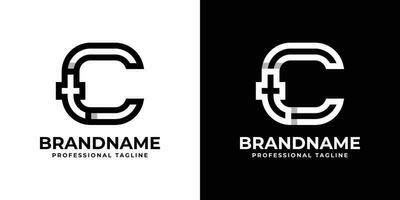 Letter CT or TC Monogram Logo, suitable for any business with CT or TC initials vector