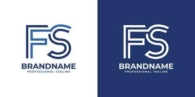 Letter FS Line Monogram Logo, suitable for any business with FS or SF initials. vector