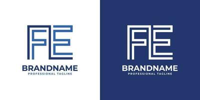 Letter FE Line Monogram Logo, suitable for any business with FE or EF initials. vector