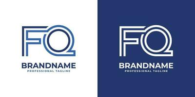 Letter FQ Line Monogram Logo, suitable for any business with FQ or QF initials. vector