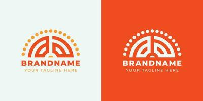 Letter AA Sunrise  Logo Set, suitable for any business with AA initials. vector