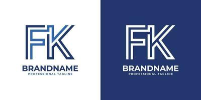 Letter FK Line Monogram Logo, suitable for any business with FK or KF initials. vector
