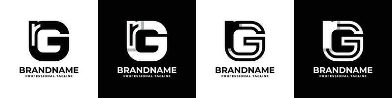 Letter GR or RG Monogram Logo, suitable for any business with GR or RG initials vector