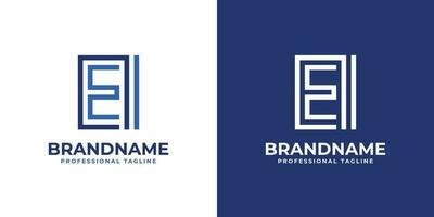 Letter EI Line Monogram Logo, suitable for any business with EI or IE initials. vector