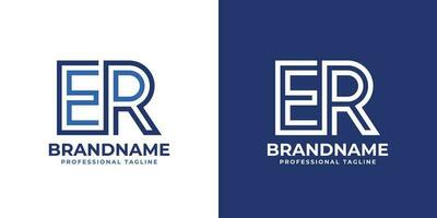 Letter ER Line Monogram Logo, suitable for any business with ER or RE initials. vector