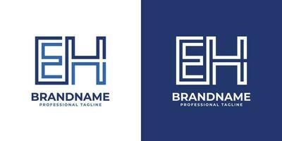 Letter EH Line Monogram Logo, suitable for any business with EH or HE initials. vector