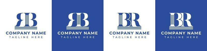 Letter BR and RB Pillar logo, suitable for any business with RB or BR related to Pillar. vector