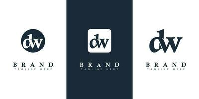 Modern and simple Lowercase DW Letter Logo, suitable for any business with DW or WD initials. vector