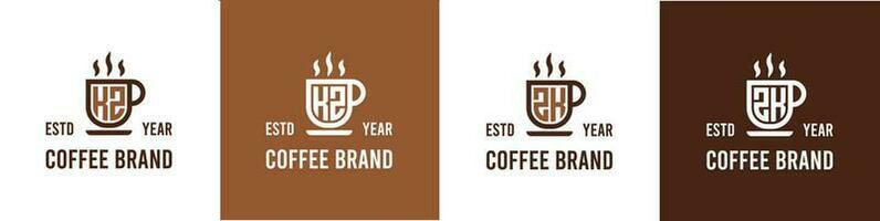 Letter KZ and ZK Coffee Logo, suitable for any business related to Coffee, Tea, or Other with KZ or ZK initials. vector