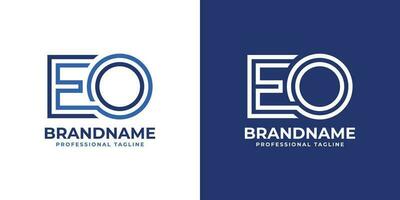 Letter EO Line Monogram Logo, suitable for any business with EO or OE initials. vector