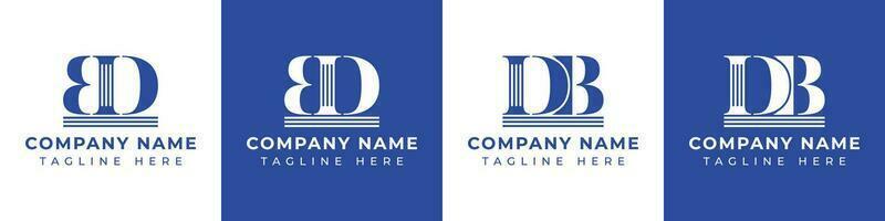 Letter BD and DB Pillar logo, suitable for any business with DB or BD related to Pillar. vector