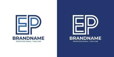 Letter EP Line Monogram Logo, suitable for any business with EP or PE initials. vector