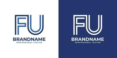 Letter FU Line Monogram Logo, suitable for any business with FU or UF initials. vector