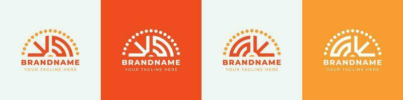 Letter SW and WS Sunrise  Logo Set, suitable for any business with SW or WS initials. vector