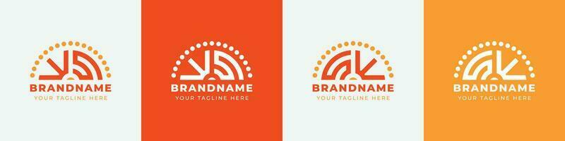 Letter SW and WS Sunrise  Logo Set, suitable for any business with SW or WS initials. vector