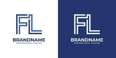 Letter FL Line Monogram Logo, suitable for any business with FL or LF initials. vector