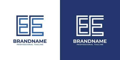 Letter EE Line Monogram Logo, suitable for any business with E or EE initials. vector