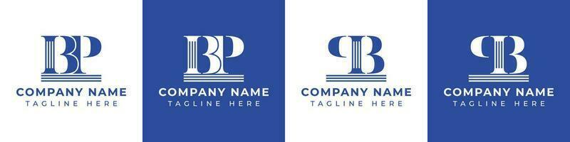 Letter BP and PB Pillar logo, suitable for any business with PB or BP related to Pillar. vector