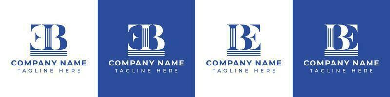 Letter BE and EB Pillar logo, suitable for any business with EB or BE related to Pillar. vector