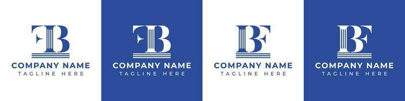 Letter BF and FB Pillar logo, suitable for any business with FB or BF related to Pillar. vector